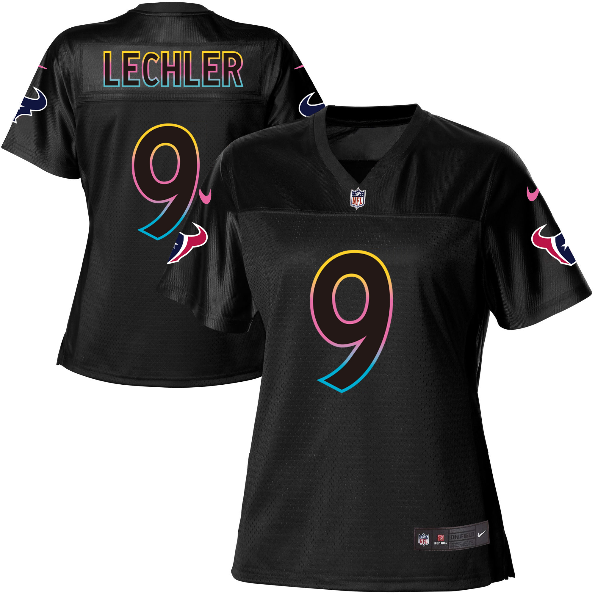 Women's Game Shane Lechler Nike Jersey Black - #9 Fashion NFL Houston Texans